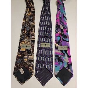 Robert Stock Men's Silk Necktie Lot Vintage Classic Geometric Colorful‎ Business